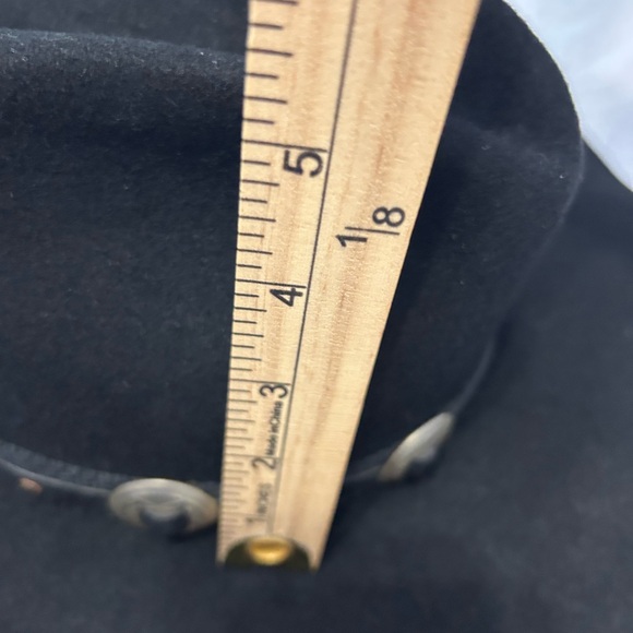 Black Wool Hat Concho Band Size 7 1/8 - Picture 10 of 12